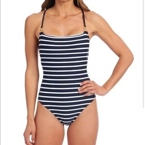 La Blanca Carpri one piece swimsuit Navy stripe US 4